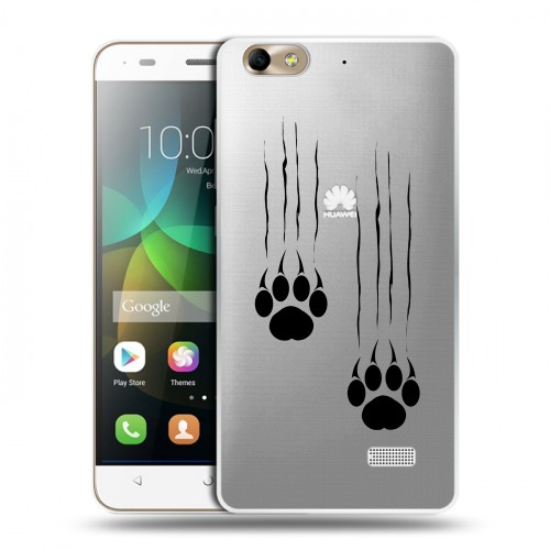 Полупрозрачный дизайнерский пластиковый чехол для Huawei Honor 4C Прозрачные кошки