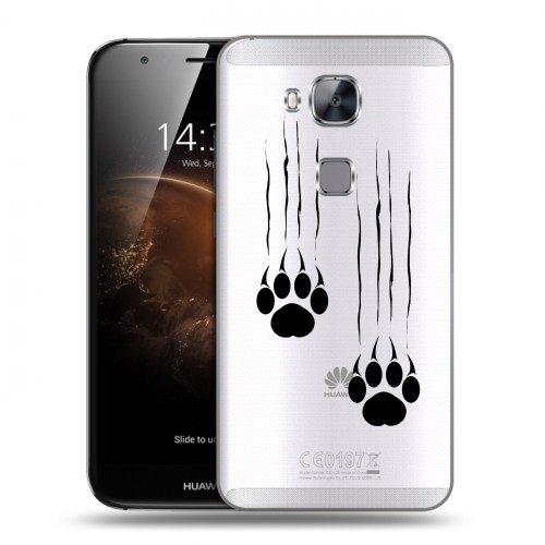 Полупрозрачный дизайнерский пластиковый чехол для Huawei G8 Прозрачные кошки