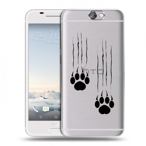 Полупрозрачный дизайнерский пластиковый чехол для HTC One A9 Прозрачные кошки