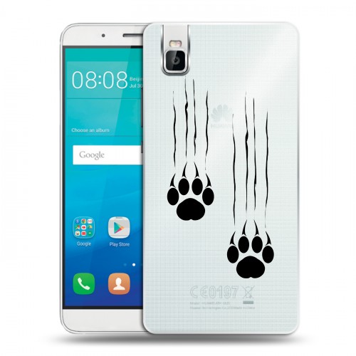 Полупрозрачный дизайнерский пластиковый чехол для Huawei ShotX Прозрачные кошки