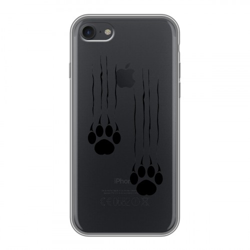 Полупрозрачный дизайнерский силиконовый с усиленными углами чехол для Iphone 7 Прозрачные кошки