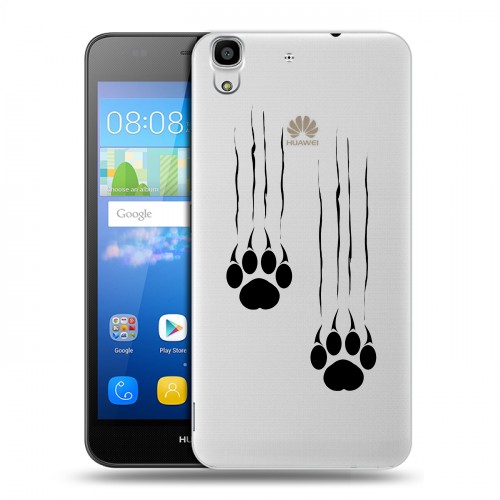 Полупрозрачный дизайнерский пластиковый чехол для Huawei Y6 Прозрачные кошки