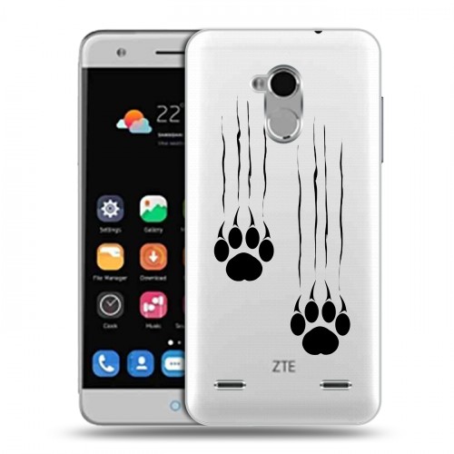 Полупрозрачный дизайнерский пластиковый чехол для ZTE Blade V7 Lite Прозрачные кошки