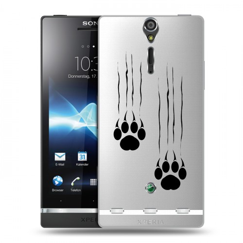 Полупрозрачный дизайнерский пластиковый чехол для Sony Xperia S Прозрачные кошки