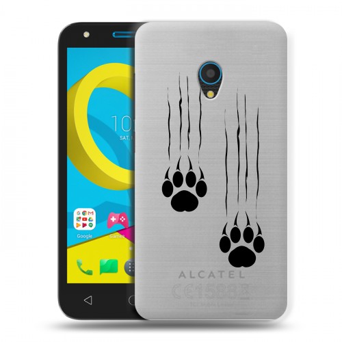 Полупрозрачный дизайнерский пластиковый чехол для Alcatel U5 Прозрачные кошки