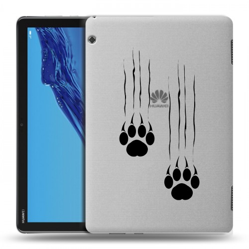 Полупрозрачный дизайнерский пластиковый чехол для Huawei MediaPad T5 Прозрачные кошки