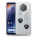 Полупрозрачный дизайнерский пластиковый чехол для Nokia 9 PureView Прозрачные кошки