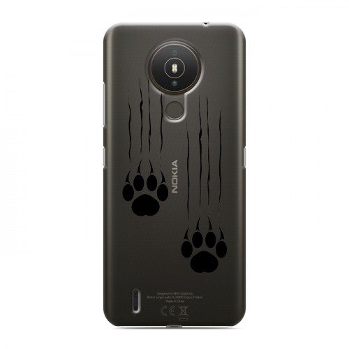 Полупрозрачный дизайнерский пластиковый чехол для Nokia 1.4 Прозрачные кошки
