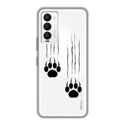 Полупрозрачный дизайнерский силиконовый чехол для Tecno Camon 18 Прозрачные кошки