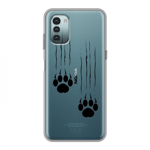 Полупрозрачный дизайнерский пластиковый чехол для Nokia G11 Прозрачные кошки