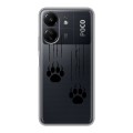 Полупрозрачный дизайнерский пластиковый чехол для Xiaomi Poco C65 Прозрачные кошки