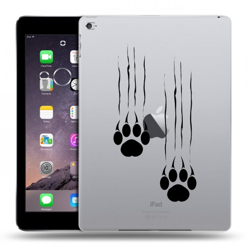 Полупрозрачный дизайнерский пластиковый чехол для Ipad Air 2 Прозрачные кошки