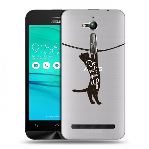 Полупрозрачный дизайнерский пластиковый чехол для ASUS ZenFone Go ZB500KL Прозрачные кошки
