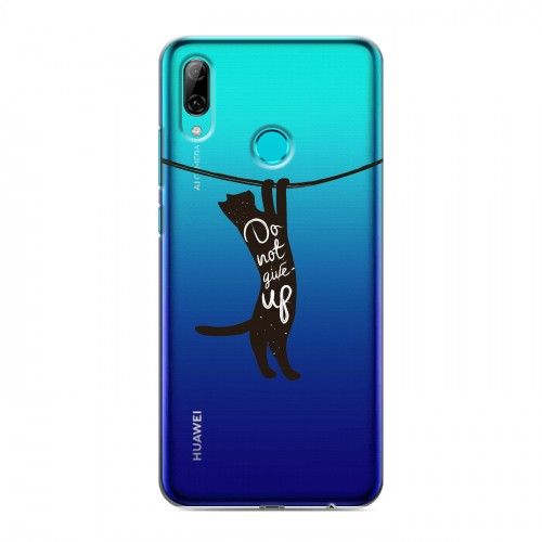 Полупрозрачный дизайнерский пластиковый чехол для Huawei P Smart (2019) Прозрачные кошки