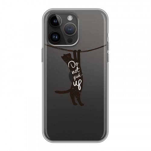 Полупрозрачный дизайнерский пластиковый чехол для Iphone 14 Pro Max Прозрачные кошки