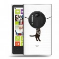 Полупрозрачный дизайнерский пластиковый чехол для Nokia Lumia 1020 Прозрачные кошки