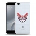 Полупрозрачный дизайнерский пластиковый чехол для Xiaomi Mi5C Прозрачные кошки