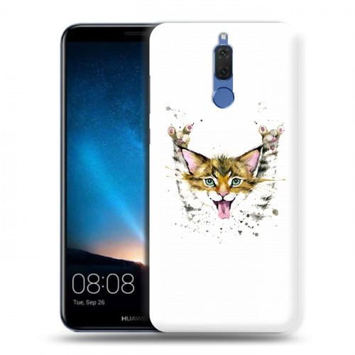 Полупрозрачный дизайнерский пластиковый чехол для Huawei Nova 2i Прозрачные кошки