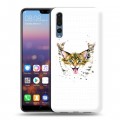 Полупрозрачный дизайнерский пластиковый чехол для Huawei P20 Pro Прозрачные кошки