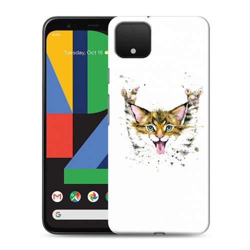 Полупрозрачный дизайнерский силиконовый чехол для Google Pixel 4 XL Прозрачные кошки