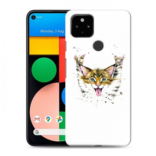 Полупрозрачный дизайнерский силиконовый чехол для Google Pixel 4a 5G Прозрачные кошки
