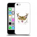 Полупрозрачный дизайнерский пластиковый чехол для Iphone 5c Прозрачные кошки
