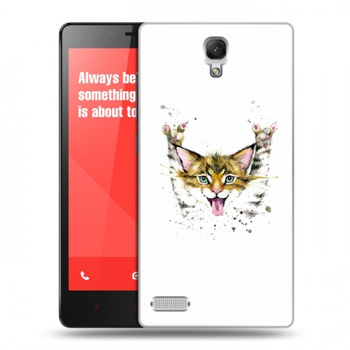 Полупрозрачный дизайнерский пластиковый чехол для Xiaomi RedMi Note Прозрачные кошки