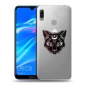 Полупрозрачный дизайнерский пластиковый чехол для Huawei Y6 (2019) Прозрачные кошки