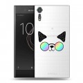 Полупрозрачный дизайнерский пластиковый чехол для Sony Xperia XZs Прозрачные кошки