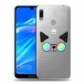 Полупрозрачный дизайнерский пластиковый чехол для Huawei Y6 (2019) Прозрачные кошки