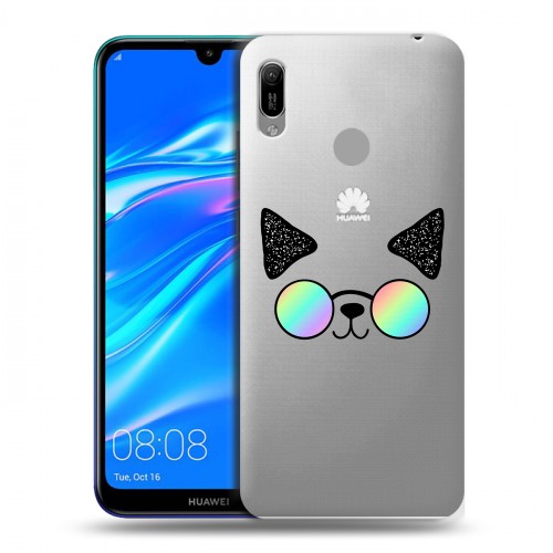 Полупрозрачный дизайнерский пластиковый чехол для Huawei Y6 (2019) Прозрачные кошки