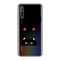 Полупрозрачный дизайнерский силиконовый чехол для Huawei Y8p Прозрачные кошки