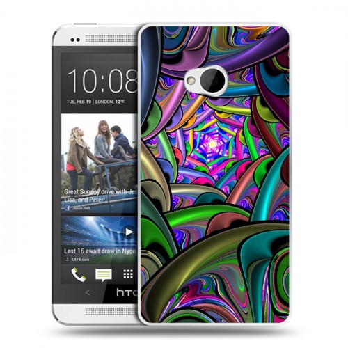 Дизайнерский пластиковый чехол для HTC One (M7) Dual SIM Абстракции Вращение