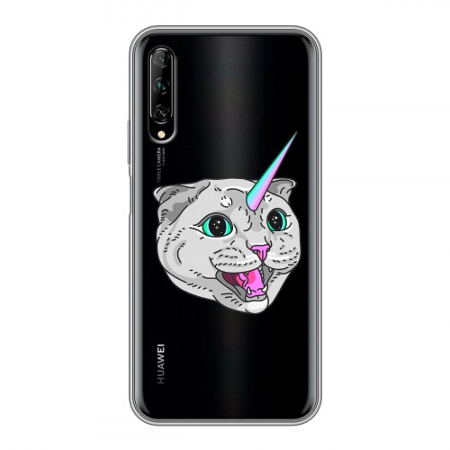 Полупрозрачный дизайнерский силиконовый чехол для Huawei Y9s Прозрачные кошки