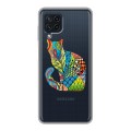 Полупрозрачный дизайнерский силиконовый чехол для Samsung Galaxy A22 Прозрачные кошки