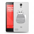 Полупрозрачный дизайнерский пластиковый чехол для Xiaomi RedMi Note Прозрачные кошки