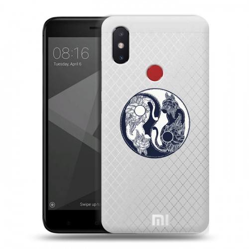 Полупрозрачный дизайнерский пластиковый чехол для Xiaomi Mi8 SE Инь и ян