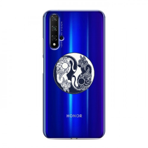 Полупрозрачный дизайнерский пластиковый чехол для Huawei Honor 20 Инь и ян