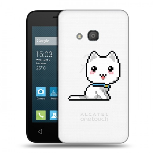 Полупрозрачный дизайнерский пластиковый чехол для Alcatel One Touch Pixi 4 (4) Кошки