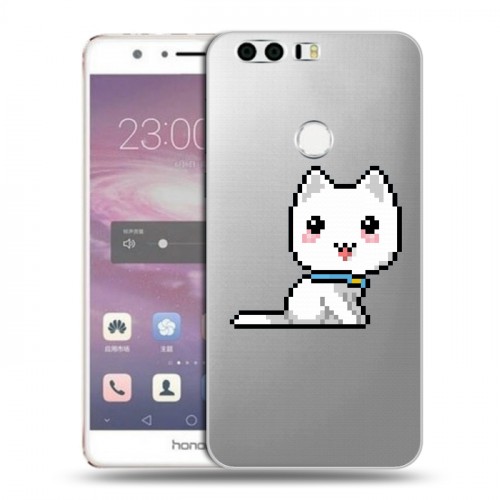 Полупрозрачный дизайнерский пластиковый чехол для Huawei Honor 8 Кошки