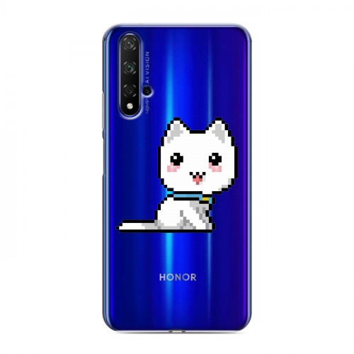 Полупрозрачный дизайнерский пластиковый чехол для Huawei Honor 20 Кошки