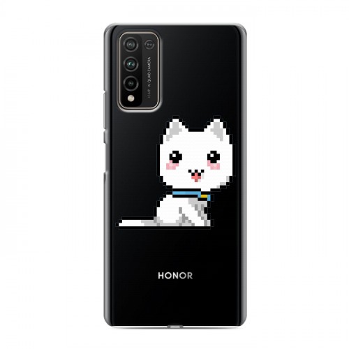 Полупрозрачный дизайнерский пластиковый чехол для Huawei Honor 10X Lite Кошки