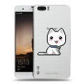 Полупрозрачный дизайнерский силиконовый чехол для Huawei Honor 6 Plus Кошки