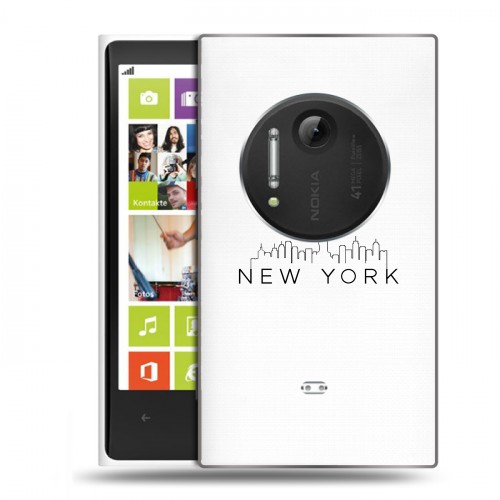 Полупрозрачный дизайнерский пластиковый чехол для Nokia Lumia 1020  Прозрачные города