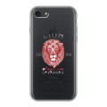 Полупрозрачный дизайнерский силиконовый чехол для Iphone 7 Символика льва
