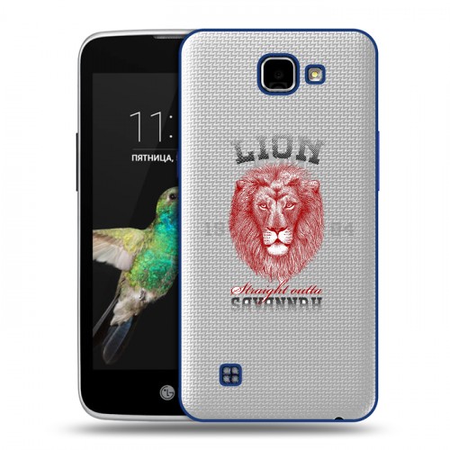 Полупрозрачный дизайнерский пластиковый чехол для LG K4 Символика льва