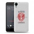 Полупрозрачный дизайнерский пластиковый чехол для HTC Desire 825 Символика льва