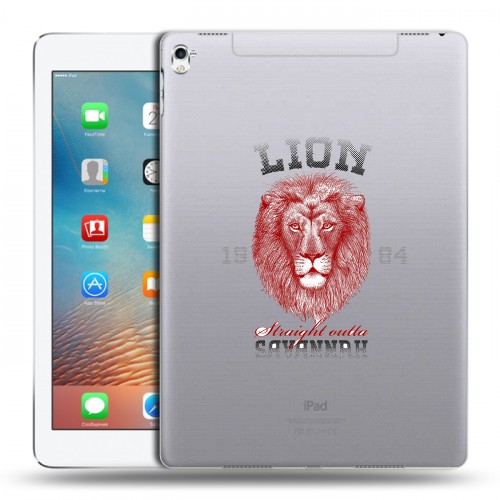 Полупрозрачный дизайнерский силиконовый чехол для Ipad Pro 9.7 Символика льва
