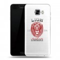 Полупрозрачный дизайнерский пластиковый чехол для Samsung Galaxy C7 Символика льва