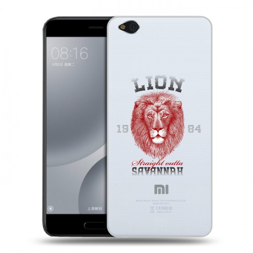 Полупрозрачный дизайнерский пластиковый чехол для Xiaomi Mi5C Символика льва
